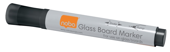 Nobo WB merkitsee T/Glassboard Round 3mm Musta (4)