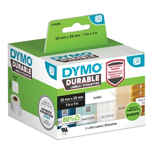 Dymo LabelWriter Kestoble Square Multi -käyttöinen 25 mm x 25 mm kpl.