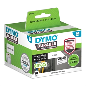 Dymo Labelwriter Kestoble Multi-Multi-käyttäjätehtävä 57 mm x 32 mm PC: t.