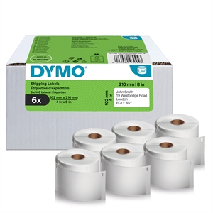 Dymo LabelWriter 102 mm x 210 mm DHL -tarrat 6 rullia 140 leimaa.