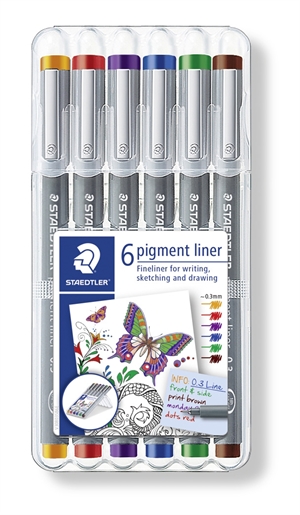 Staedtler Fineliner Pigment Liner 0,3mm perse (6)