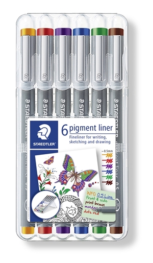 Staedtler Fineliner Pigment Liner 0,5 mm perse (6)