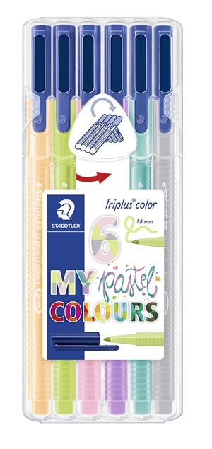 Staedtler Fiberpen Triplus -väri 1,0 mm pastelli perse (6)