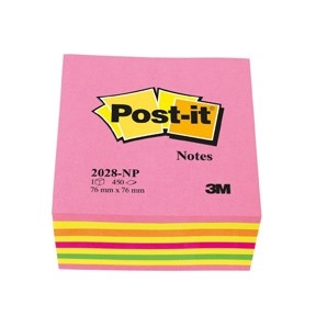 3M Post-it-muistiinpanot 76 x 76 mm, kuutiolohko Lollipop Pink