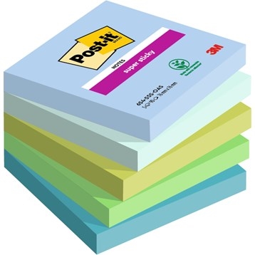 3M Post-IT -muistiinpanot Super Sticky Oasis 76 x 76 mm, - 90 arkkia - 5 pakkaus