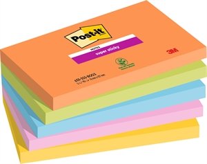 3M Post-IT -muistiinpanot Super Sticky Boost 76 x 127 mm, - 90 arkkia - 5 pakkaus