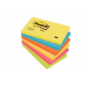 3M Post-IT -huomautukset 76 x 127 mm, energinen - 6 pakkaus