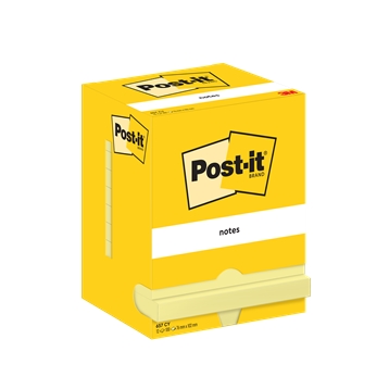3M Post-IT -huomautukset 76 x 102 mm, keltainen - 12 pakkaus