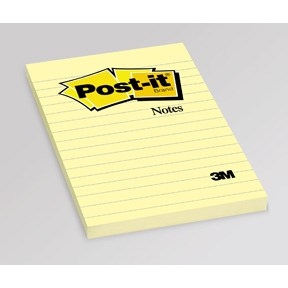3M Post-it-huomautukset 102 x 152 mm, vuorattu keltainen