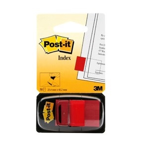 3M Post-it-hakemisto-välilehdet 25,4 x 43,2 mm, punainen