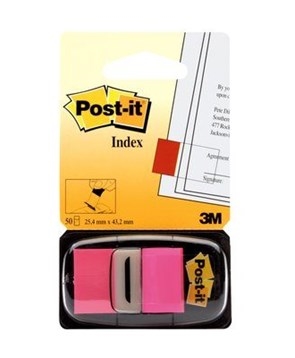 3M Post-it-hakemisto-välilehdet 25,4 x 43,2 mm, Neon Pink