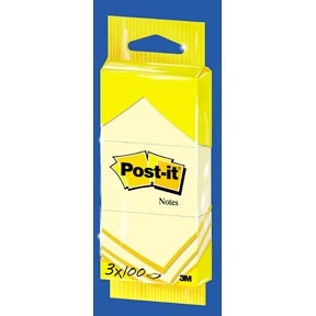 3M Post-IT -huomautukset 38 x 51 mm, keltainen - 3 pakkaus