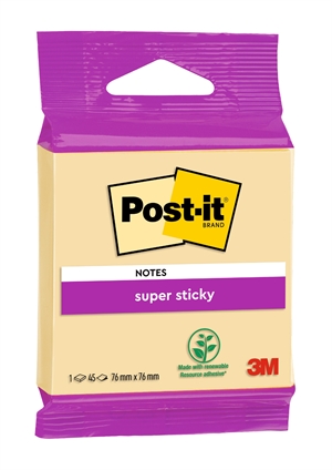 3M Post-IT -muistiinpanot Super Sticky Kanarian keltainen 76 x 76 mm, - 45 arkkia