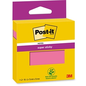 3M Post-IT -muistiinpanot Super Sticky Pink 76 x 76 mm, - 90 arkkia
