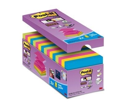 3M Post-it z-Notes 76 x 76 mm, erittäin tarttuva V-Pack-16-pakkaus