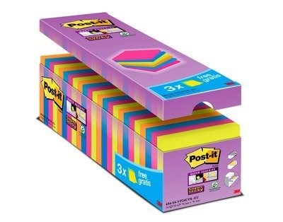 3M Post-it-muistiinpanot Super Sticky V-Pack Ass. Värit - 24 pakkaus