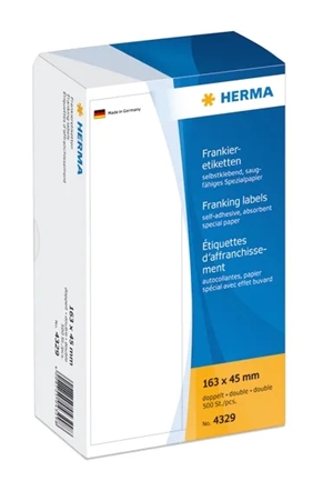 Herma -etiketti Franking Double 163 x 45 mm, 500 kpl.