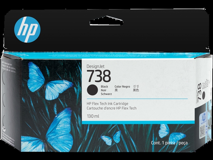 HP 738 130 ml mustan DesignJet-mustekasetin