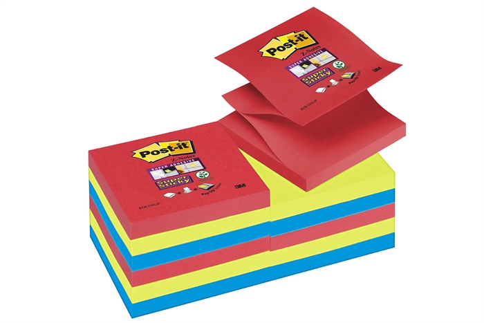 3M Post it z -Notees 76 x 76 mm, Super Sticky Jewel Pop - 6 Pakkaus