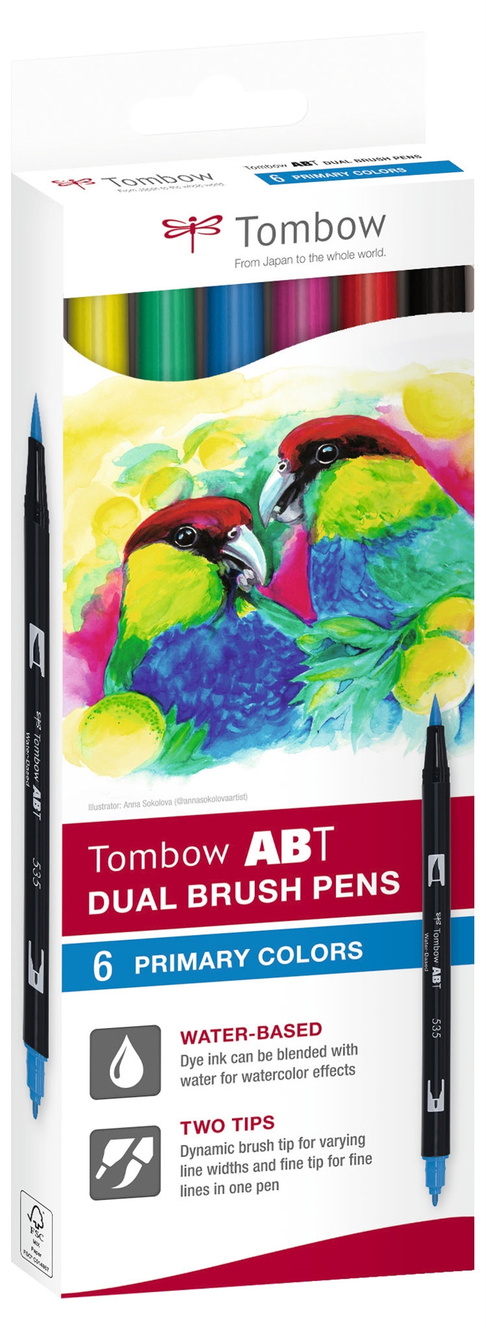 Tombow Mark Abt Dual Brush 6C-1 Basic Carton (6)