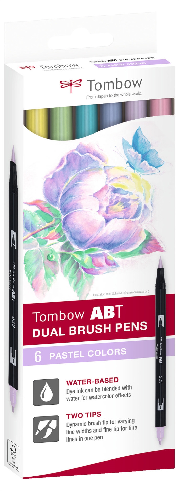 Tombow Mark Abt Dual Brush 6C-2 Pastellipakkaus (6)