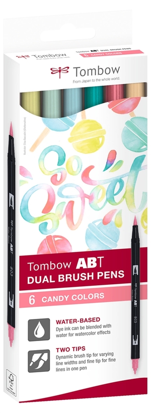 Tombow Mark Abt Dual Brush 6C-4 Candy Carton (6)