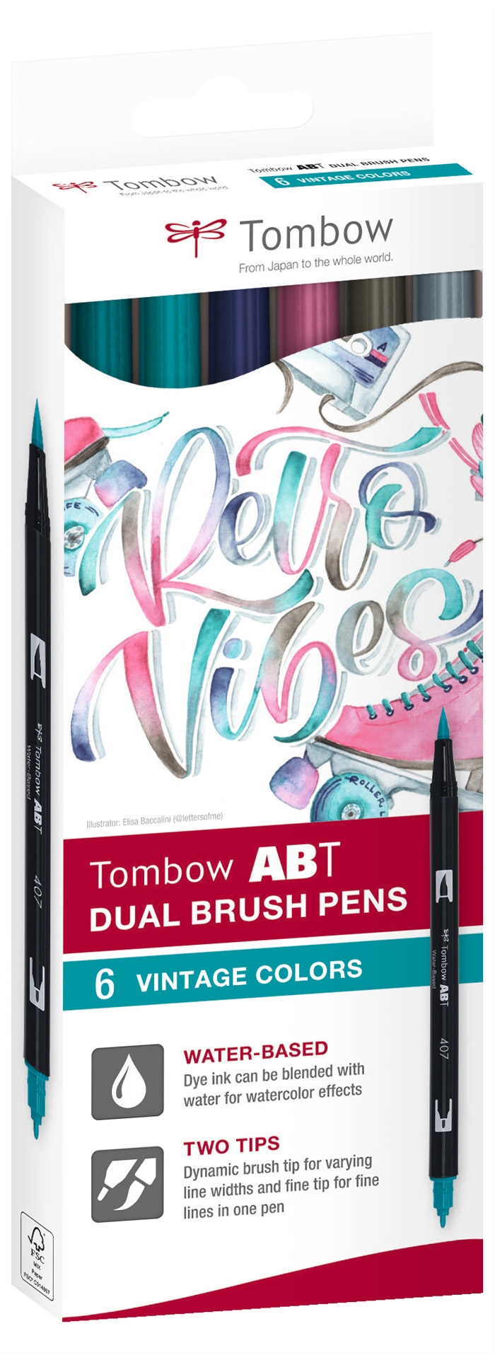 Tombow Mark Abt Dual Brush 6C-5 Vintage-pakkaus (6)