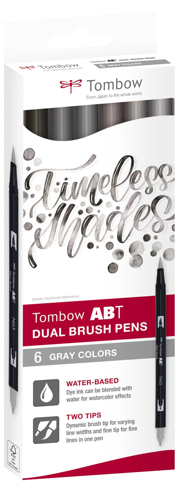 Tombow Mark Abt Dual Brush 6C-6 Harmaa värit Karton (6)