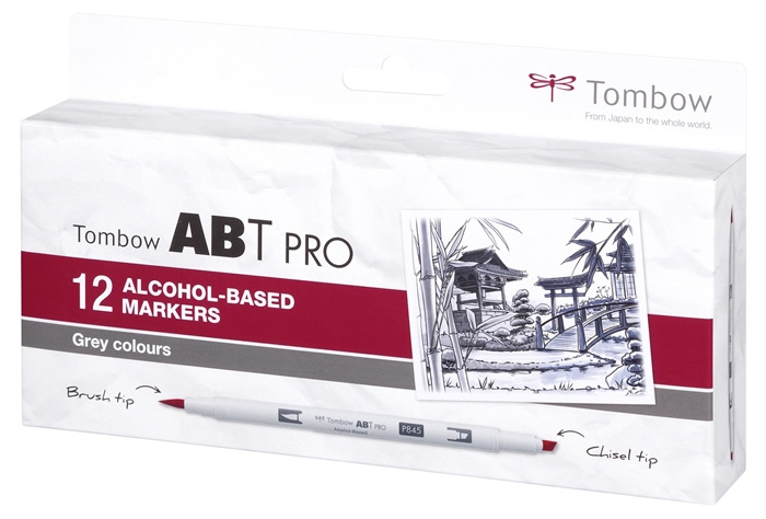 Tombow Mark Alkoholi Abt Pro Dual Brush 12p-3 Harmaa (12)