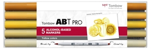 Tombow Mark Alkoholi Abt Pro Dual Brush 5P-5 Keltaiset värit (5)