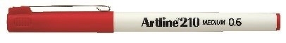 Artline fineliner 210 m 0,6 punainen