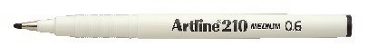 Artline fineliner 210 m 0,6 mustaa