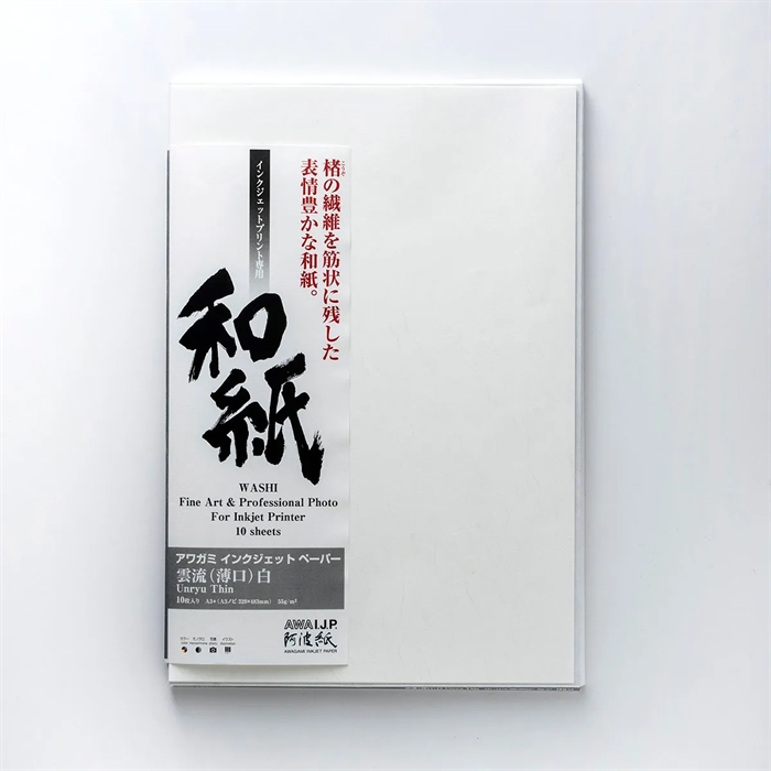 Awagami Unryu Thin - 55 g/m², 17" x 15 metriä