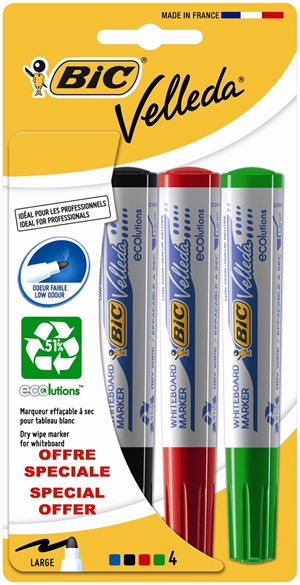 BIC VELLEDA WHILBABOBPEN 1701 (4 väriä)