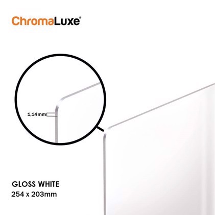 ChromaLuxe Metal Photo Panels  Gloss White Aluminium 254 x 203 x 1,14 mm 