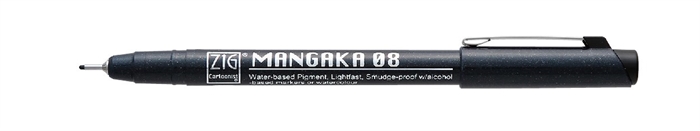 Zig Mangaka Fineliner 08 Musta