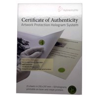 Hahnemühle Certificate of Authenticity (aitoustodistus)