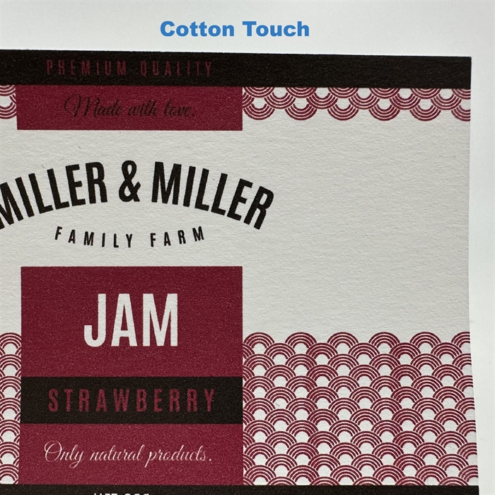 Cotton Touch (FSC) -etiketitesti rulla - 10 cm x 4 metriä