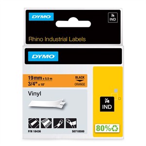 Tape Rhino 19mm x 5,5m vinyl musta/oranssi