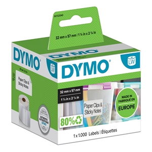 Dymo Label Multi 32 x 57 Remov White MM, 1000 kpl.