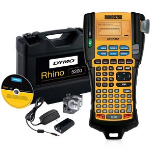 LabelManager Rhino 5200 ammattikone kovassa suojakotelossa