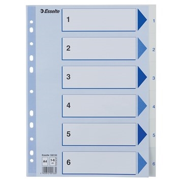 Esselte Register PP A4 1-6 Valkoinen