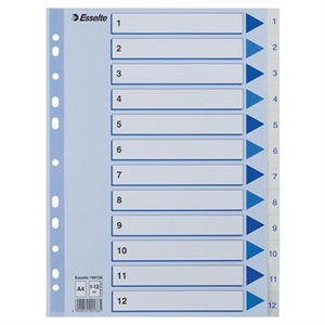 Esselte Register PP A4 1-12 Valkoinen