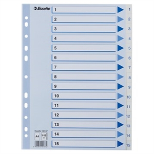 Esselte Register PP A4 1-15 valkoinen