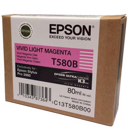 Epson Vivid Light Magenta 80 ml mustepatruuna T580B - Epson Pro 3880