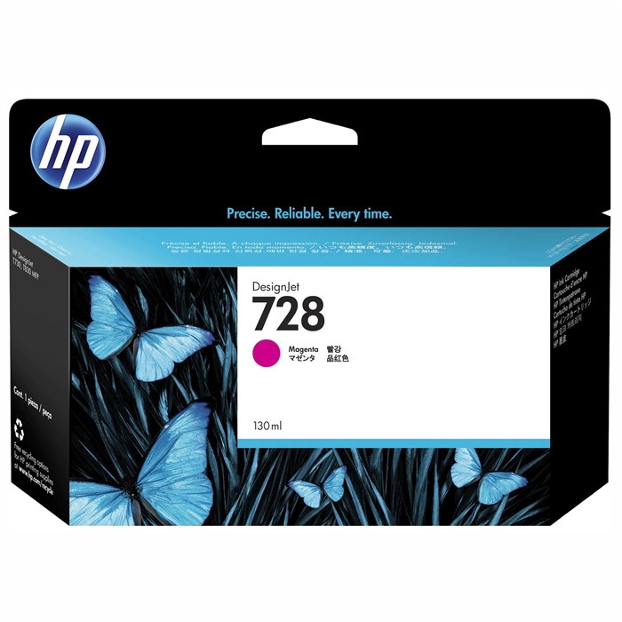 HP 728 130 ml:n magenta DesignJet-mustekasetti