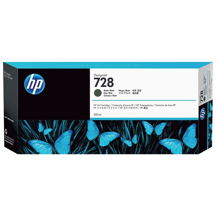 HP 728 300 ml:n mattamusta DesignJet-mustekasetti