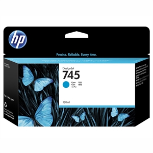 HP 745 cyan mustepatruuna, 130 ml:n