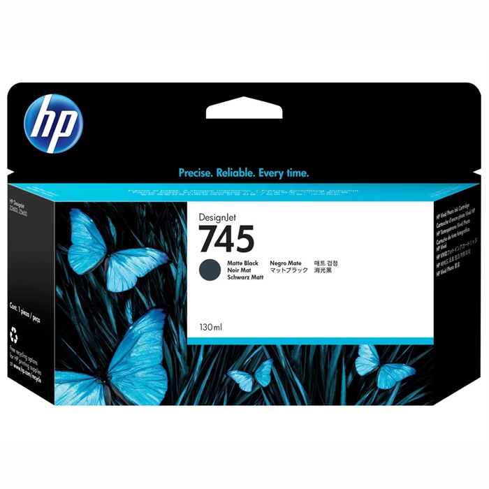 HP 745 matte black mustepatruuna, 130 ml:n