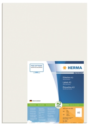 Herma -etiketti Premium A3 100 420 x 297 mm, 100 kpl.